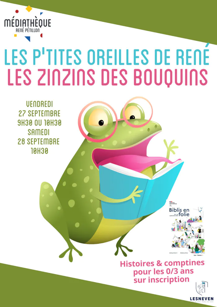 P'tites oreilles de René : Les zinzins des bouquins ! Médiathèque René Pétillon Lesneven