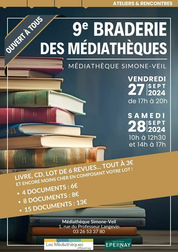 9e Braderie des Médiathèques Médiathèque Simone-Veil Épernay