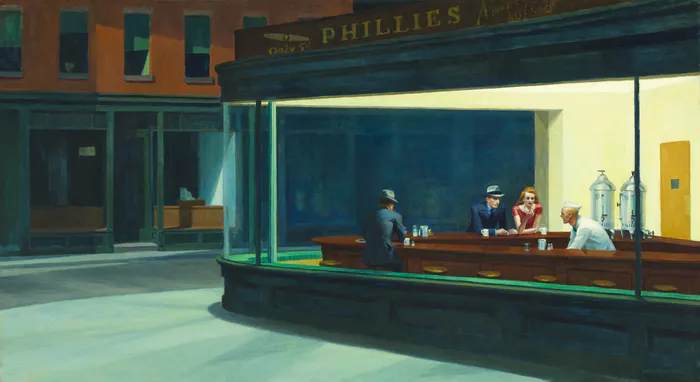 Point de fuite : Nighthawks d'Edward Hopper Bibliothèque Landry Rennes