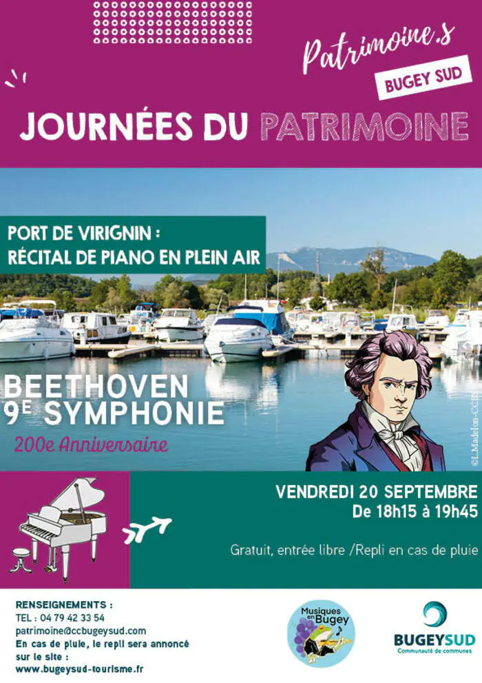 Lancement des Journées Européennes du Patrimoine : récital de piano en plein air Port de Virignin Virignin