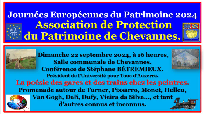 Conférence « La poésie des gares et des trains chez les peintres » à Chevannes Salle communale de Chevannes Chevannes