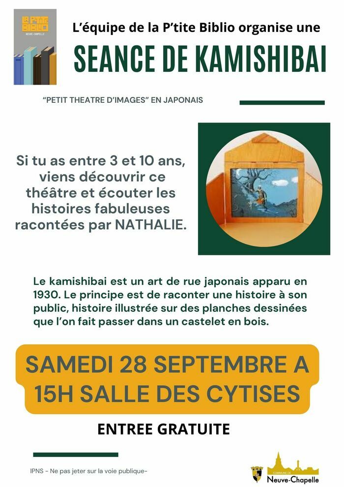 Séance de Kamishibai Salle les cytises Neuve-Chapelle Neuve-Chapelle