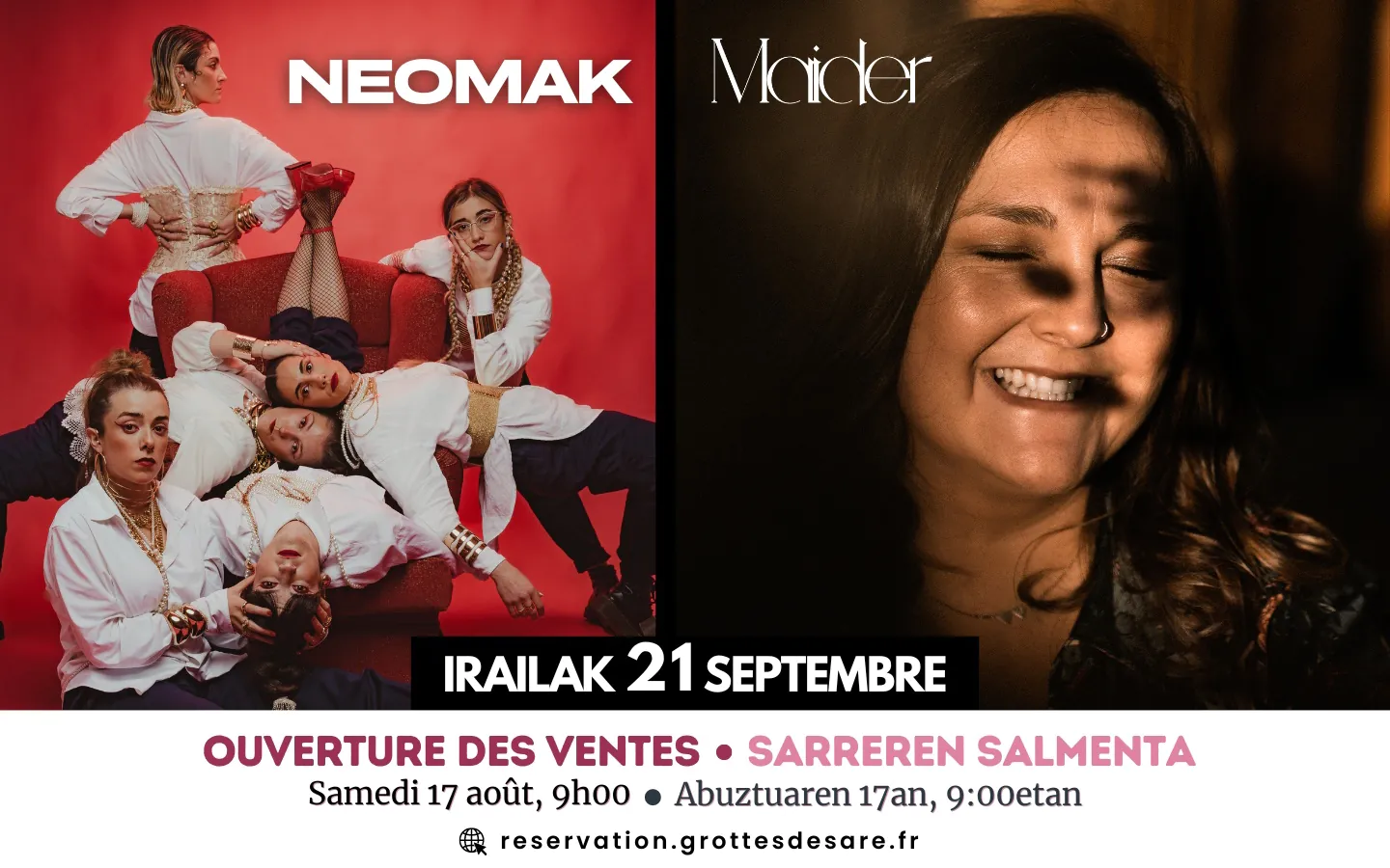 Concerts inédits aux grottes de Sare NEOMAK et MAIDER