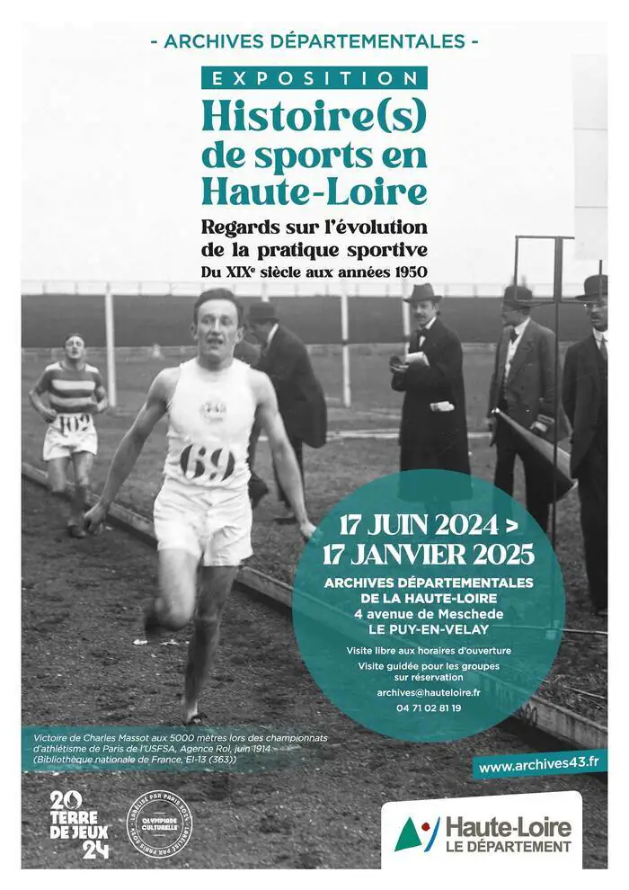 Visite de l'exposition "Histoire(s) de sports en Haute-Loire" Archives départementales de la Haute-Loire Le Puy-en-Velay