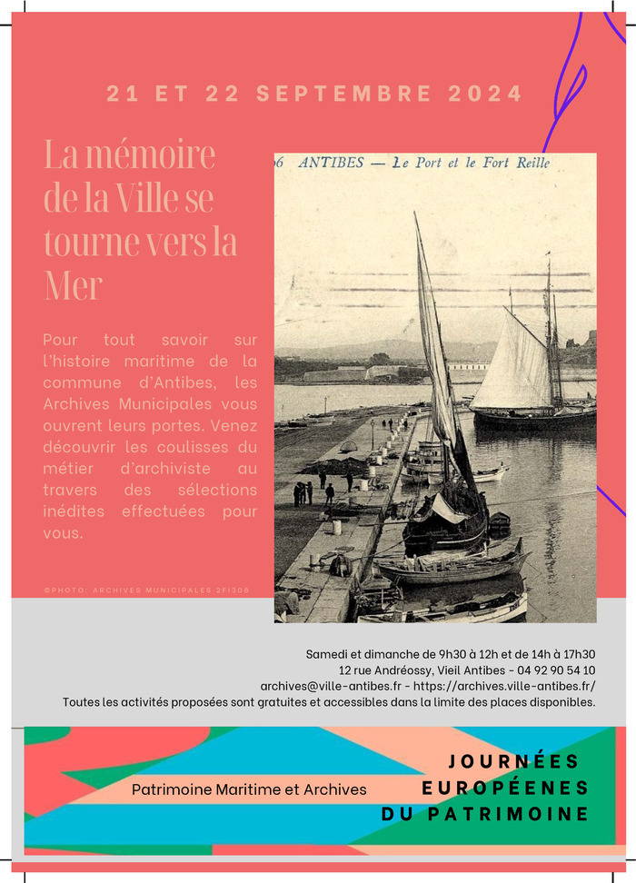 "Les originaux sont à bon port" exposition d'archives Archives municipales d'Antibes Juan-les-Pins Antibes