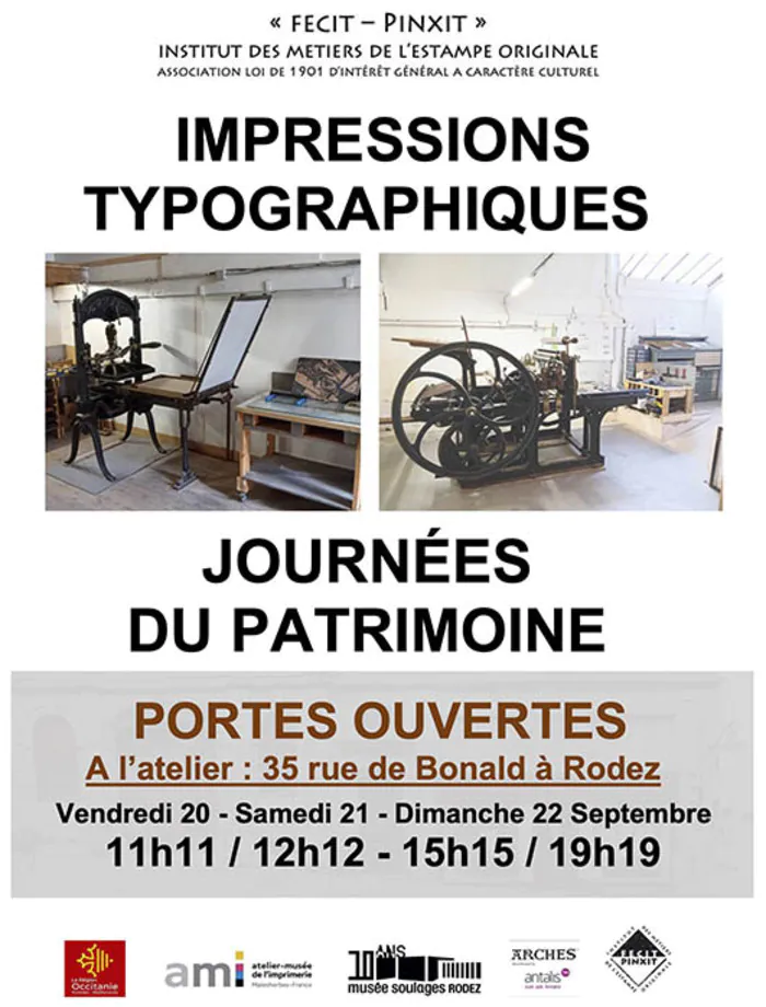 Impressions typographiques : portes ouvertes Atelier de l'Institut Rodez