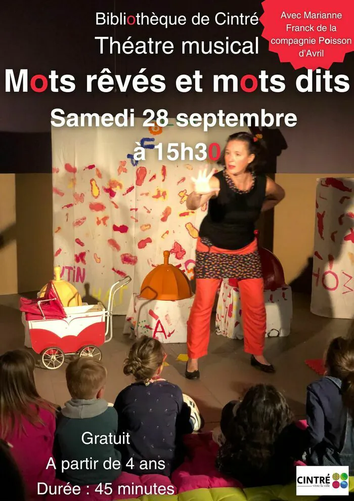 Spectacle : Mots rêvés et mots dits bibliothèque de Cintré Cintré