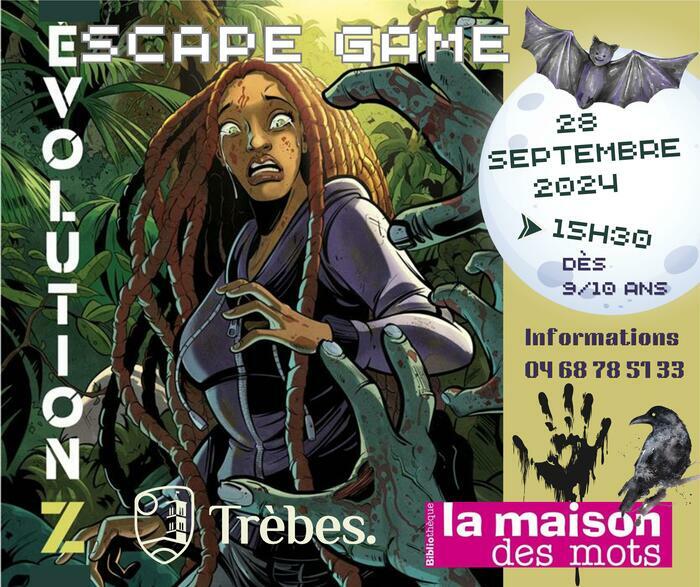 Escape game EVOLUTION Z Bibliothèque municipale  11800 TREBES Trèbes