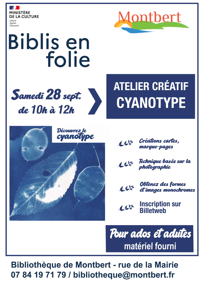 Découverte du cyanotype Bibliothèque municipale Montbert