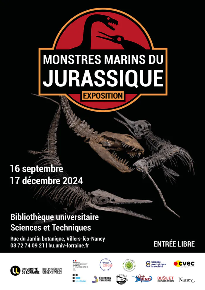 Exposition "Monstres marins du Jurassique" Bibliothèque universitaire Sciences et Techniques Villers-lès-Nancy