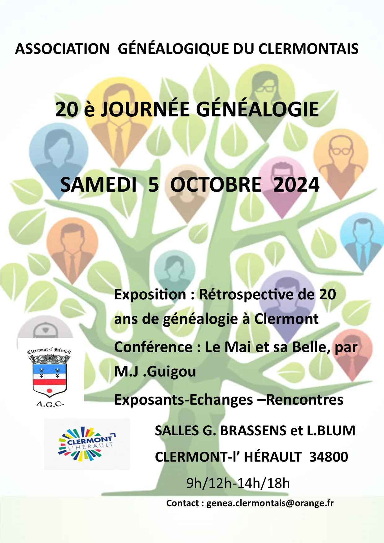 20ÈME JOURNÉE GÉNÉALOGIE DE L'ASSOCIATION GÉNÉALOGIQUE DU CLERMONTAIS