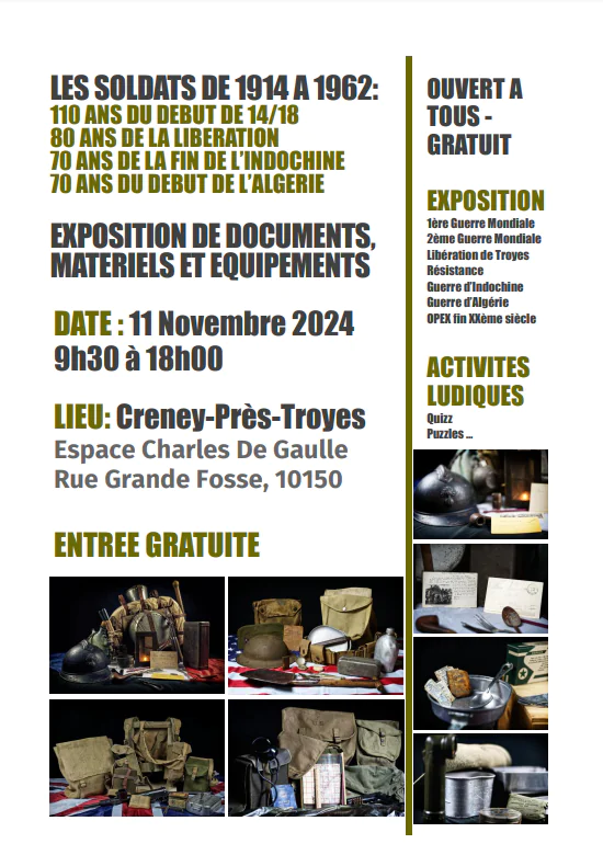 Exposition "Les soldats de 1914 à 1962"