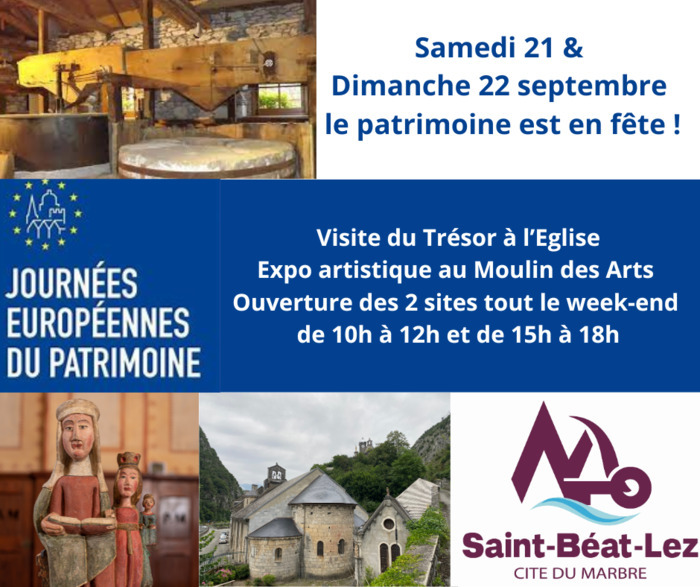 Visite du moulin avec une exposition éphémère et visite du Trésor de l'église de Saint-Béat Église de Saint Béat Saint-Béat-Lez