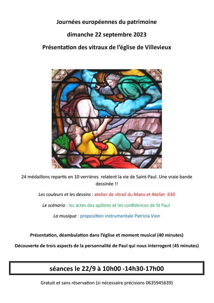 Visite commentée des vitraux de l'église de Villevieux Église de Villevieux Villevieux