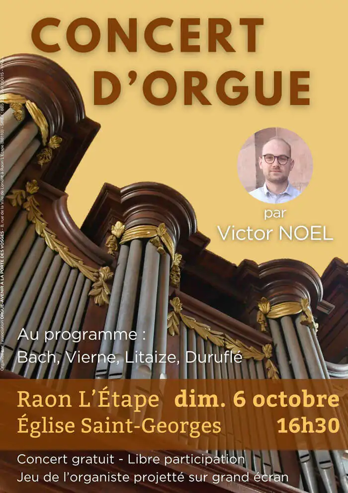 Concert d'orgue par Victor NOEL Église Saint-Georges Raon-l'Étape