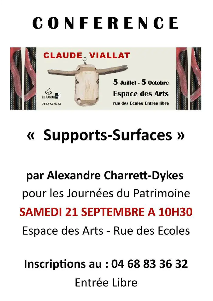 Conférence sur le mouvement Supports-Surfaces par Alexandre Charret-Dykes Espace des Arts Le Boulou