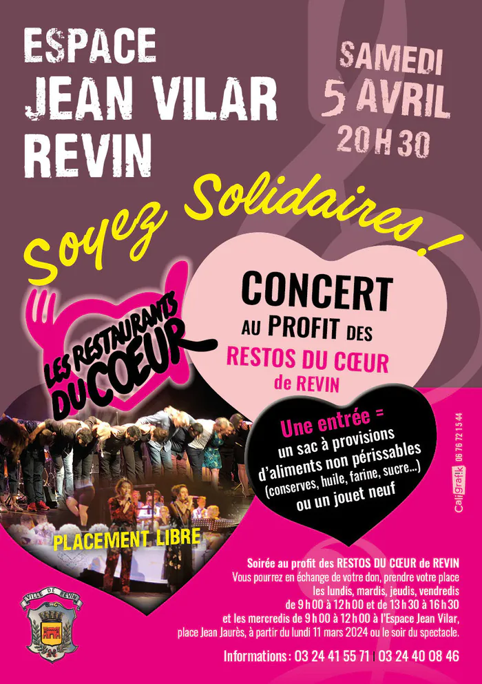 Concert pour les restos du cœur espace jean vilar revin Revin