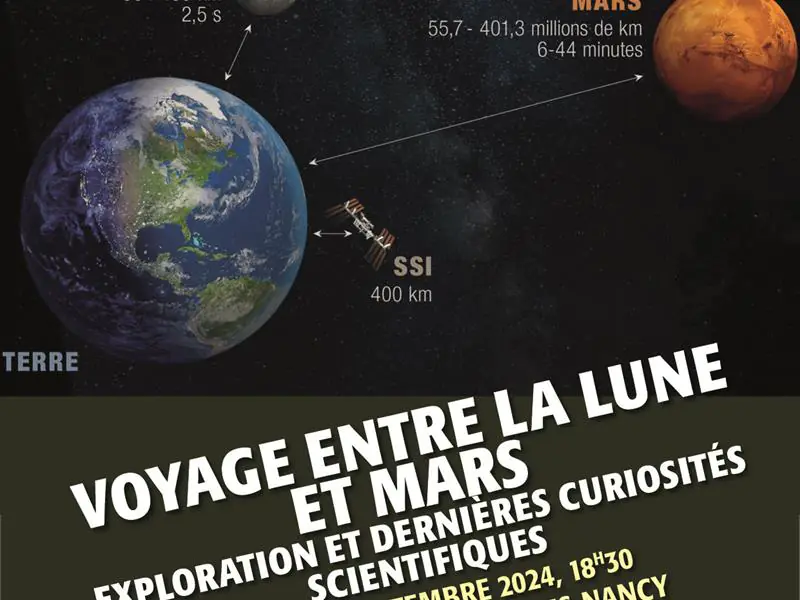 CONFÉRENCE VOYAGE ENTRE LA LUNE ET MARS EXPLORATION ET DERNIÈRES CURIOSITÉS SCIENTIFIQUES