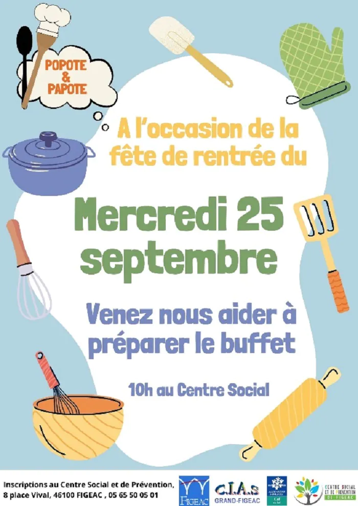 Atelier popote et papote: buffet de la rentrée