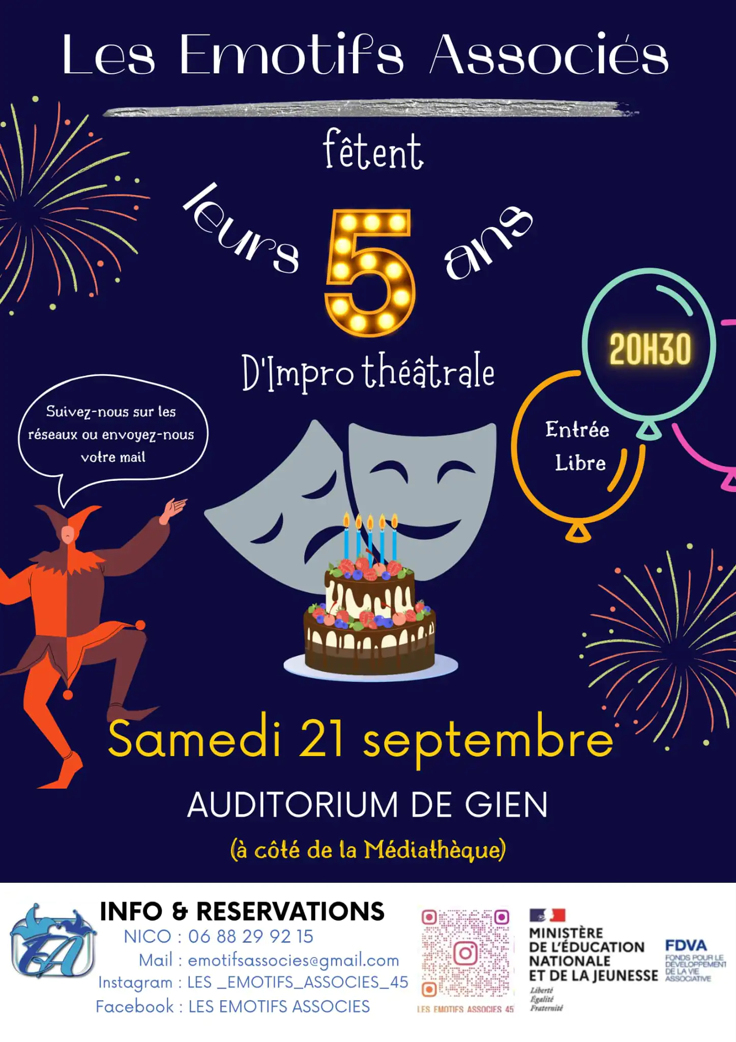 Spectacle d'improvisation des Emotifs et Fête des 5 ans de l'association