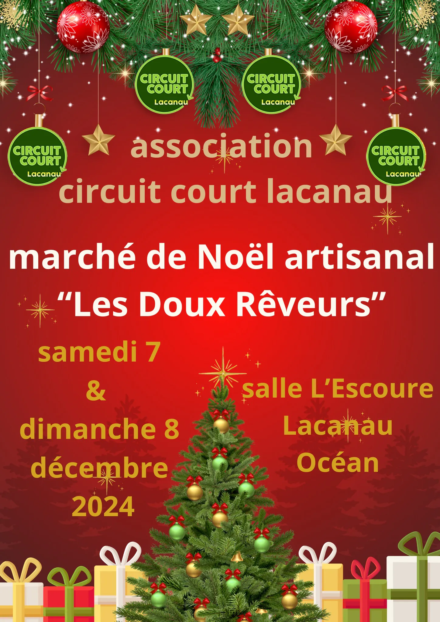 Marché artisanal de Noël "Les Doux Rêveurs" organisé par l'association Circuit Court