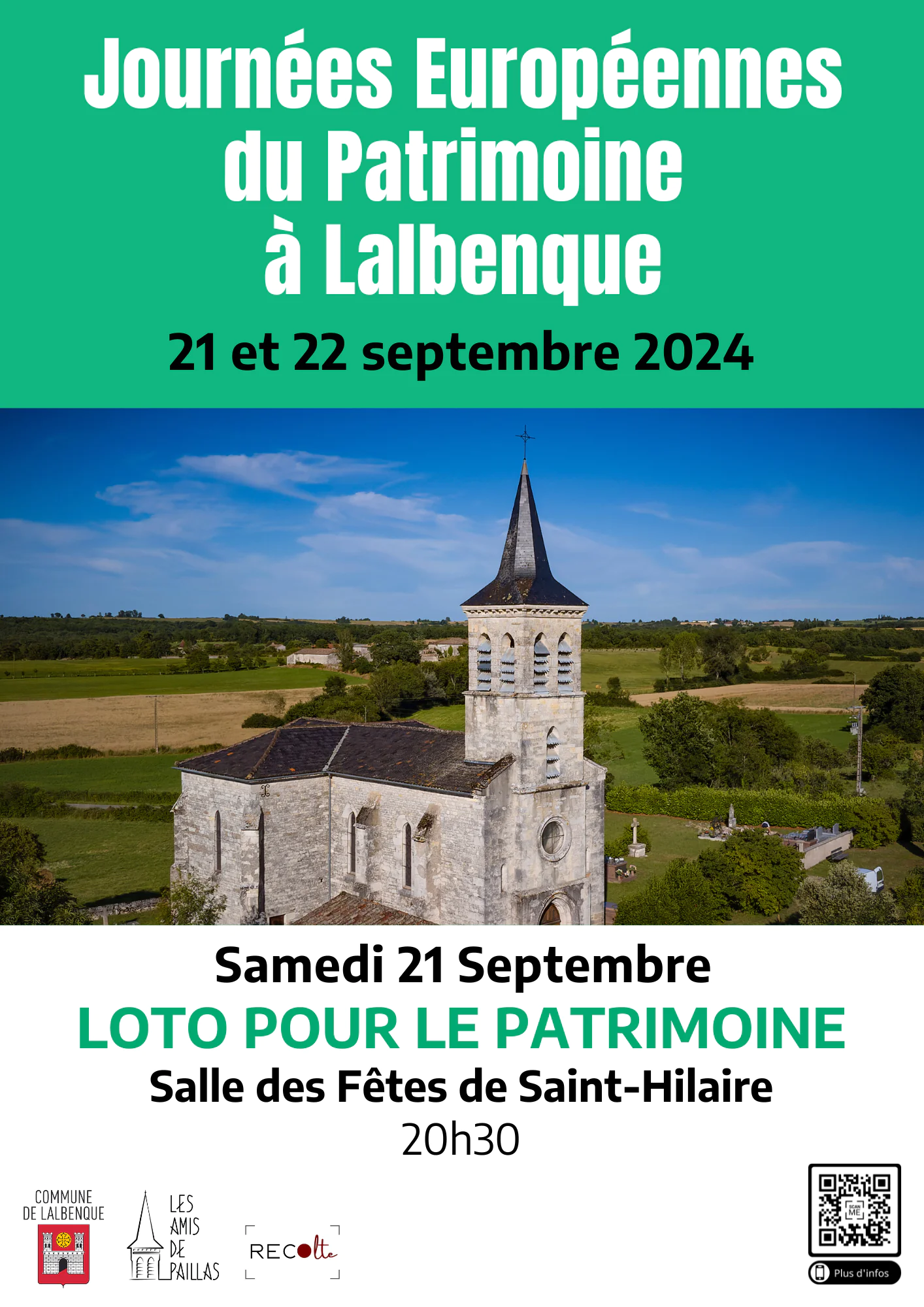 Journées Européennes du Patrimoine loto pour le patrimoine à Lalbenque