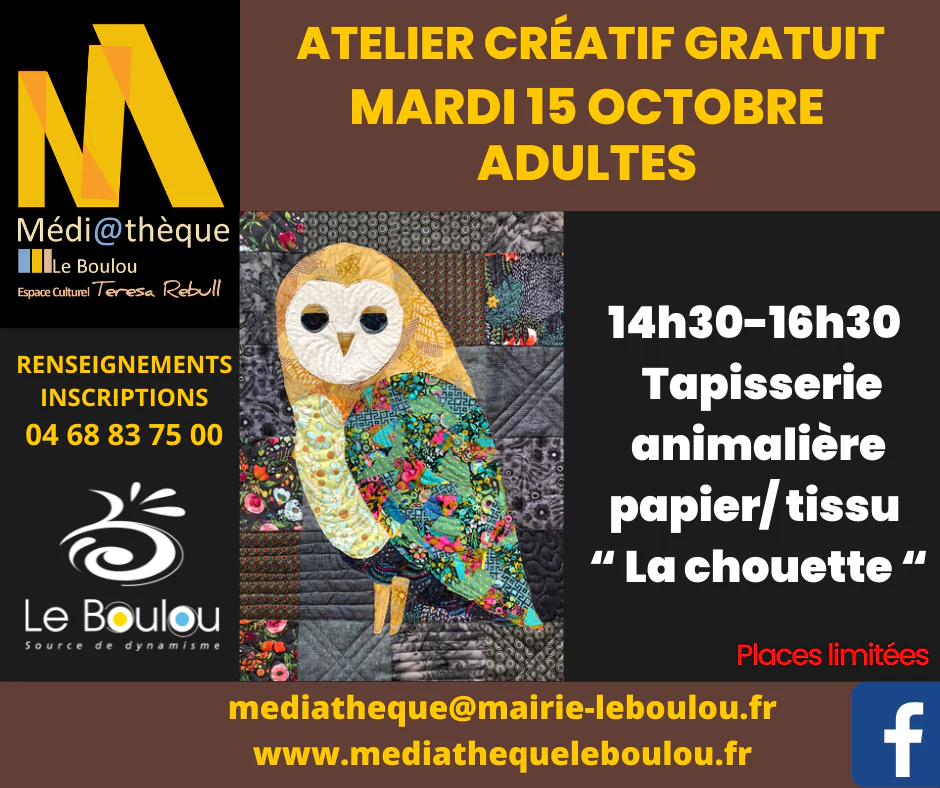 ATELIER CRÉATIF TAPISSERIE ANIMALIÈRE PAPIER / TISSU