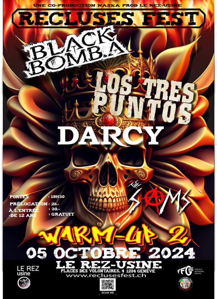 Black Bomb A + Los Tres Puntos + Darcy + The Sams Le Rez-Usine Genève