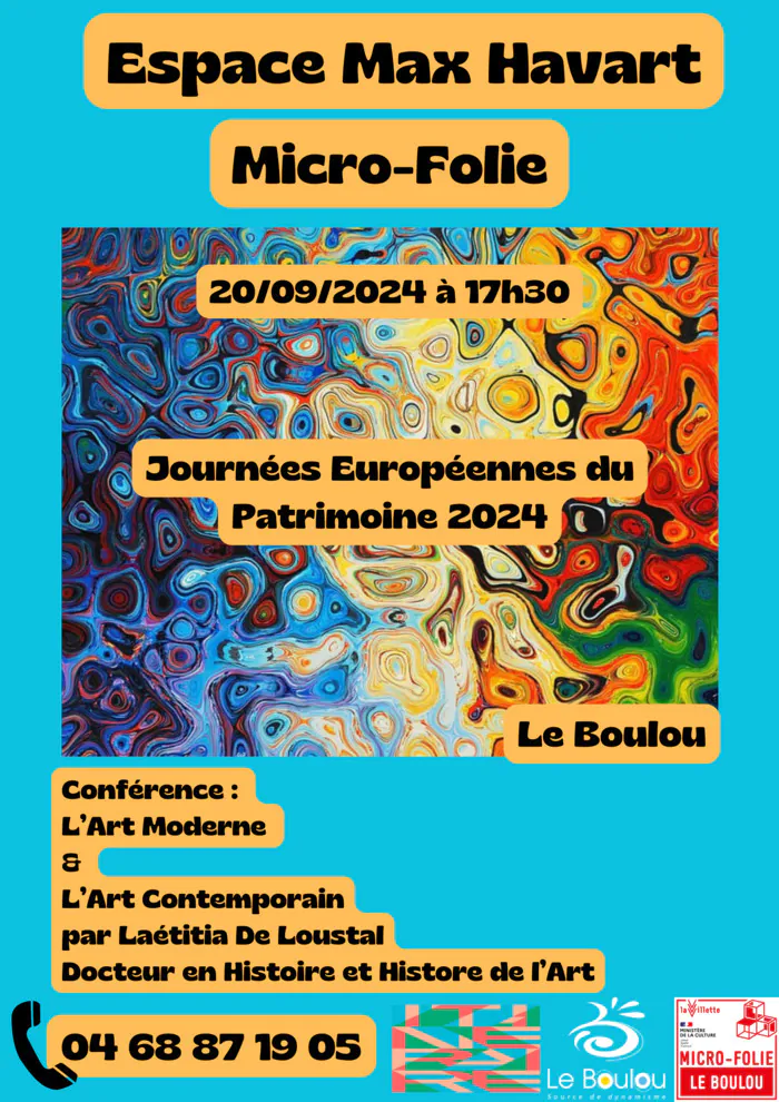 Conférence : « L'art moderne et l'art contemporain » par Laetita Deloustal Maison de l'Eau et de la Méditerranée Le Boulou