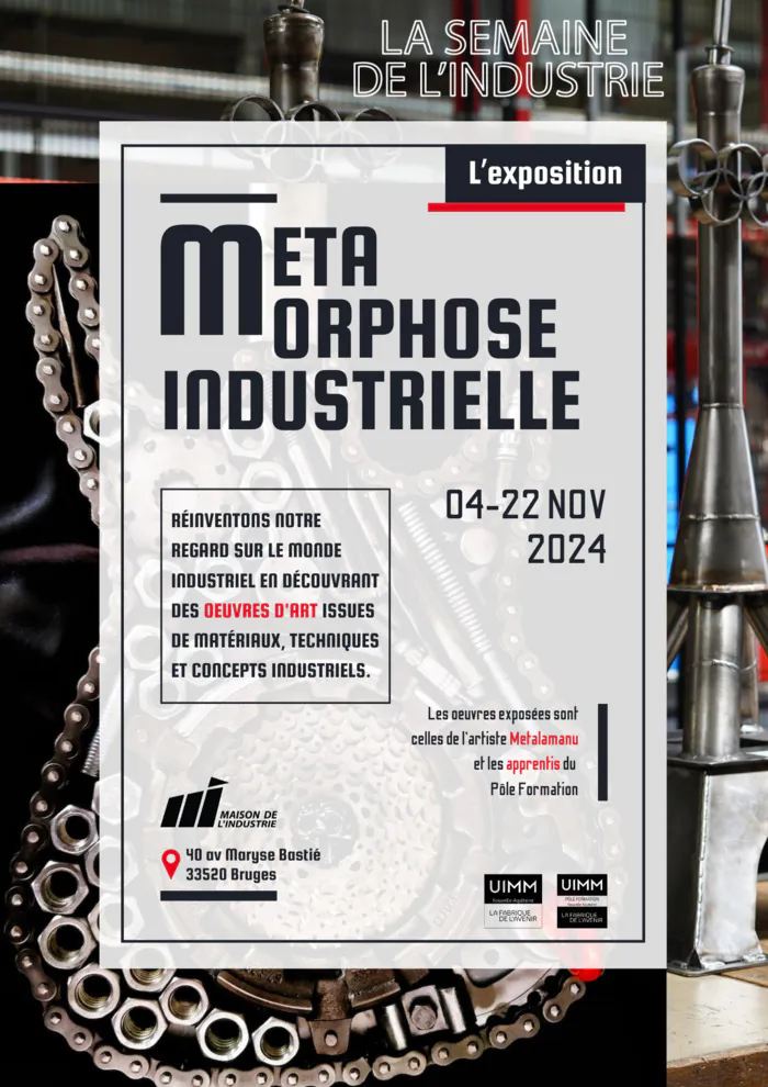 Exposition artistique Meta Morphose Industrielle Maison de l'Industrie Bruges