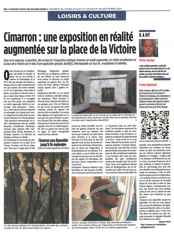 Exposition virtuelle en réalité augmentée Cimarrón Maripasoula Maripasoula