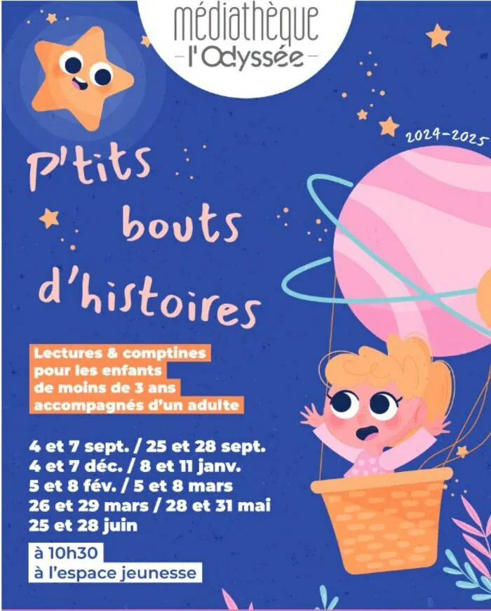 P'tis bouts d'histoires : heure du conte pour les bébés Médiathèque de l'Odyssée Dreux