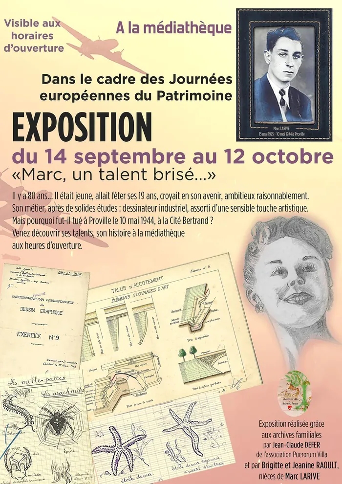 Exposition "Marc un talent brisé..."  ️ Médiathèque