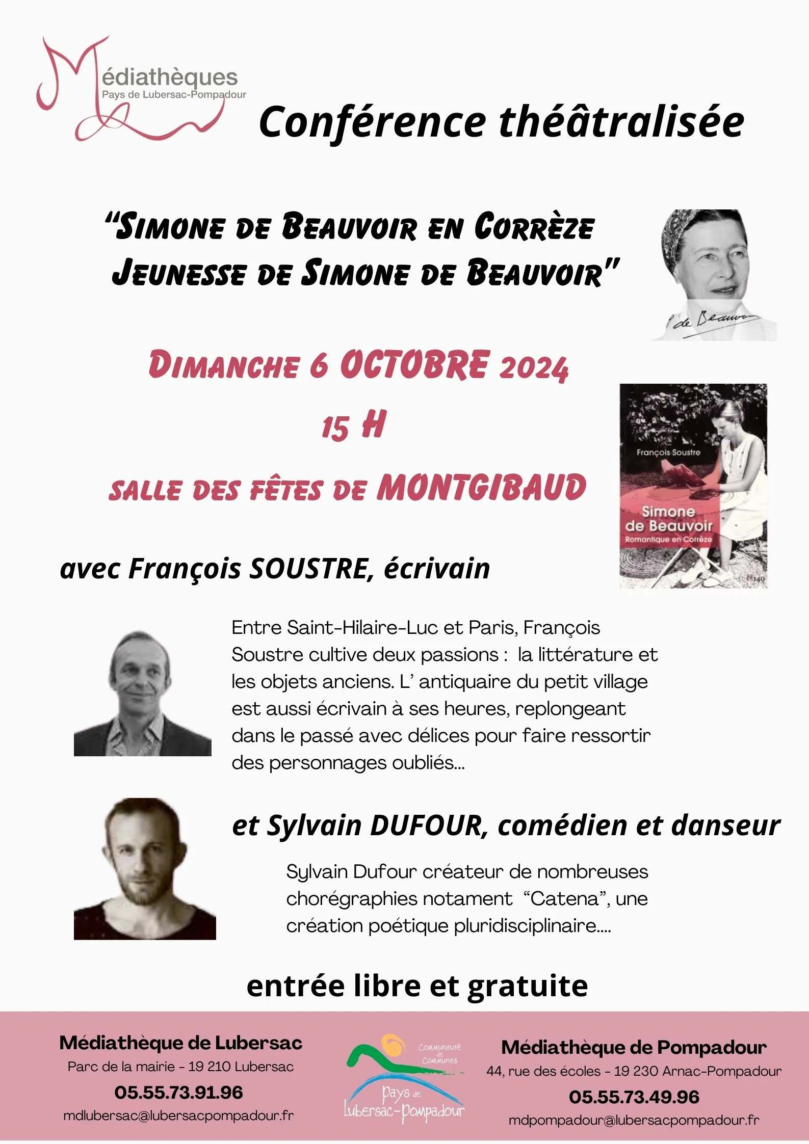 Conférence théâtralisée Simone de Beauvoir en Corrèze