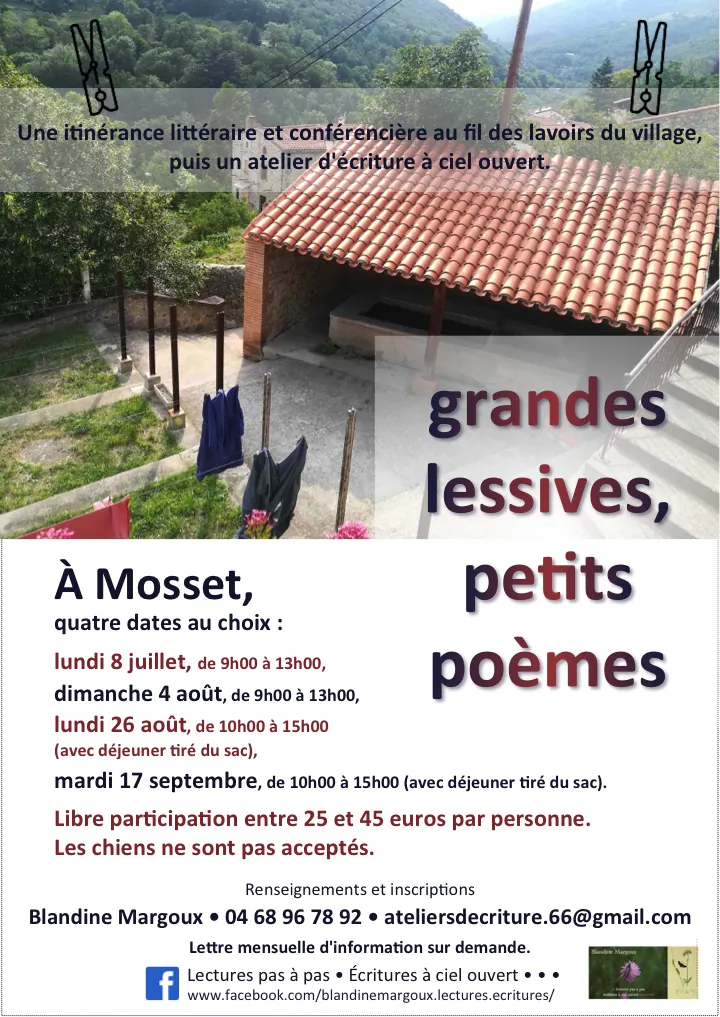 BALADE LITTERAIRE ET ATELIER D'ECRITURE "GRANDES LESSIVES