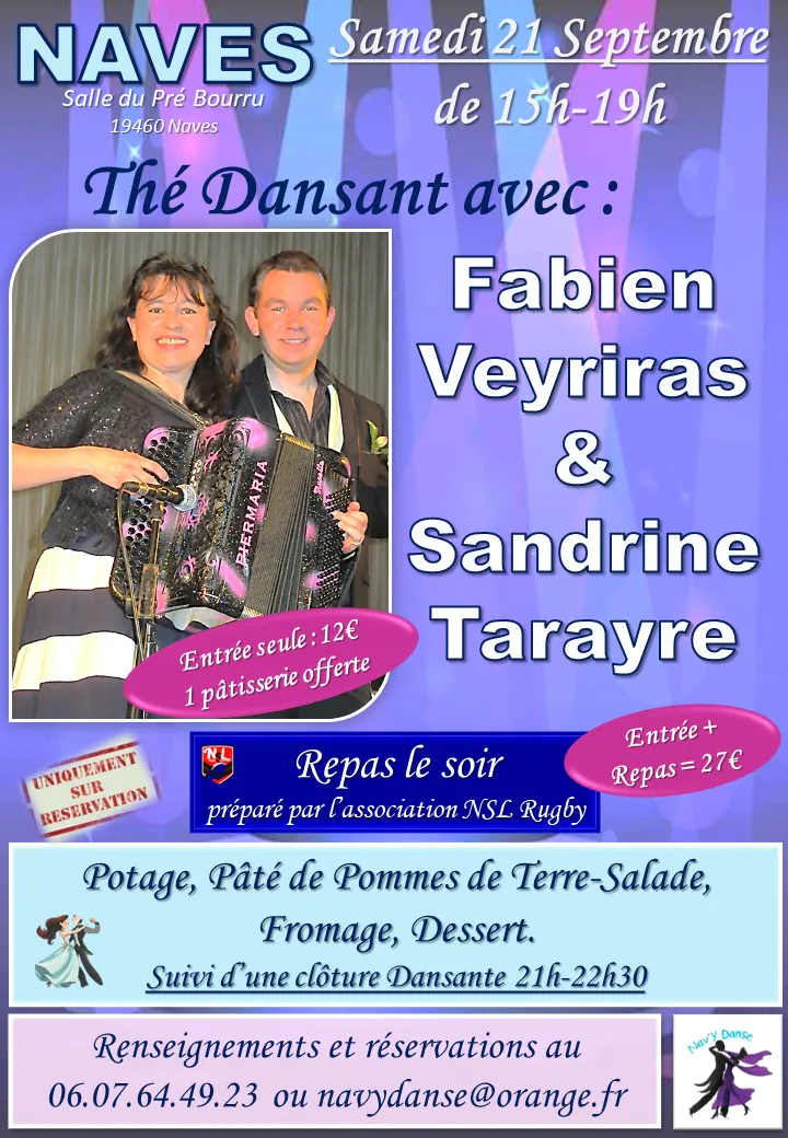 Thé Dansant Naves avec Fabien Veyriras et Sandrine Tarayre