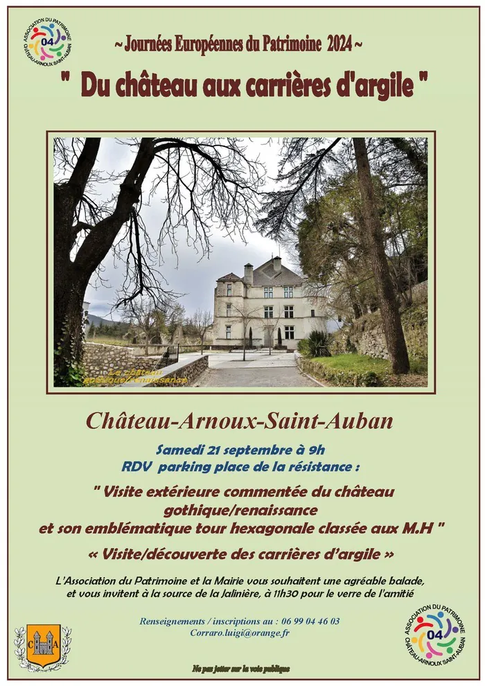 Visite guidée du Château aux carrières d'argile Place de la résistance Château-Arnoux-Saint-Auban