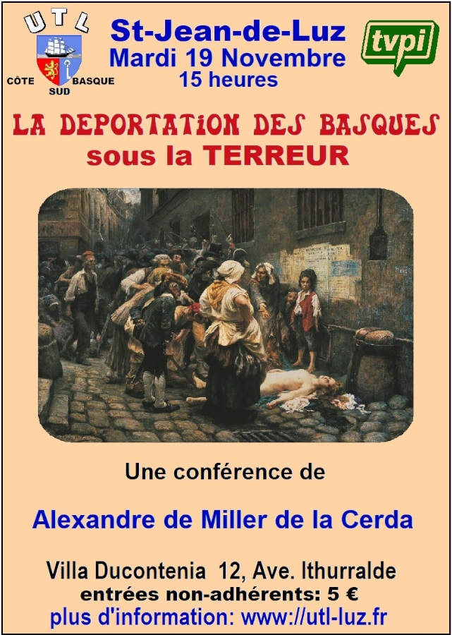 Conférence de l'Université du Temps Libre La déportation des Basques sous la Terreur