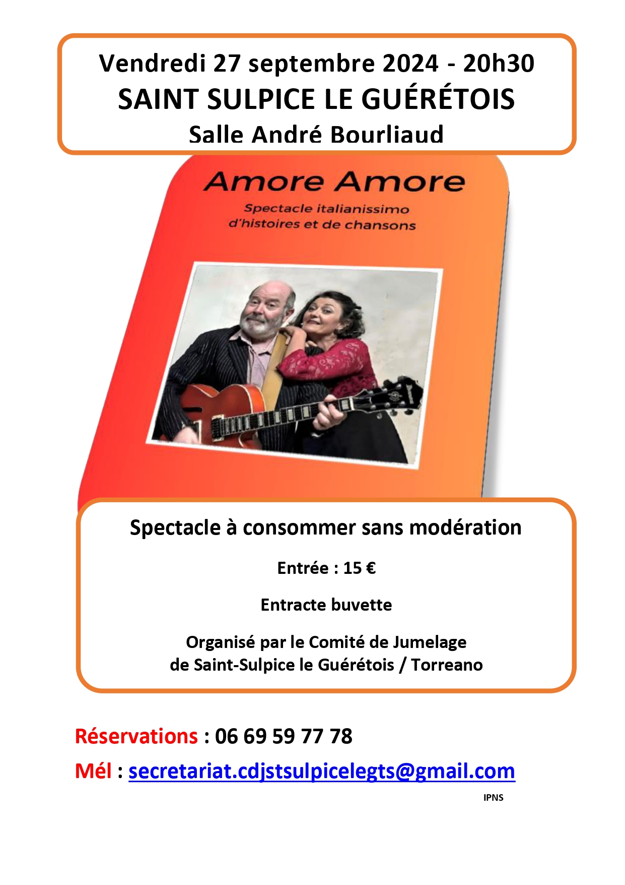 Soirée spectacle "Amore Amore"