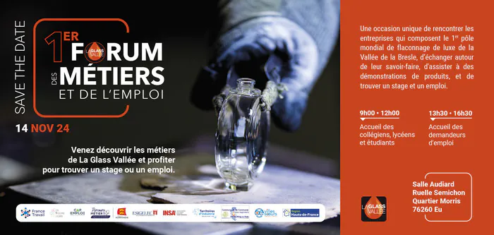 1er Forum des métiers et de l'emploi de La Glass Vallée Salle Audiard ruelle Semichon 76260 Eu Eu