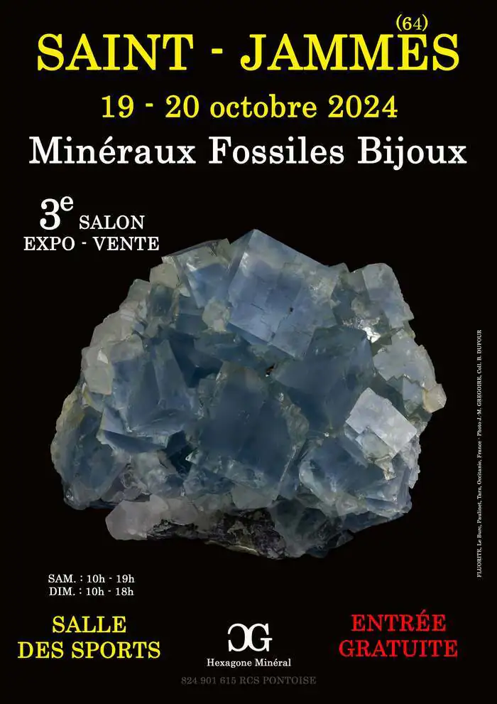 3e SALON MINERAUX FOSSILES BIJOUX de SAINT-JAMMES (Pyrénées-Atlantiques) Salle des Sports Saint-Jammes