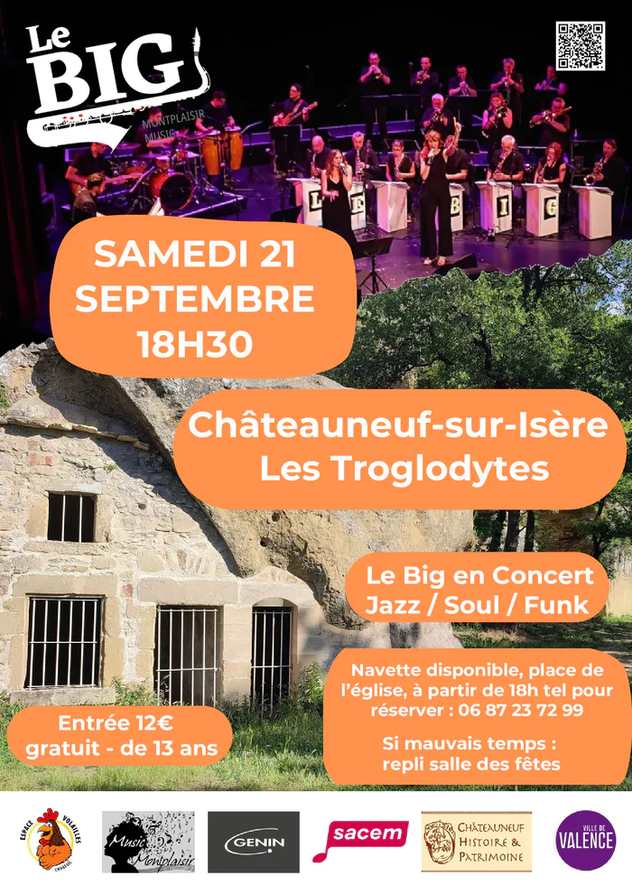 Concert du big montplaisir music Site troglodytique Châteauneuf-sur-Isère