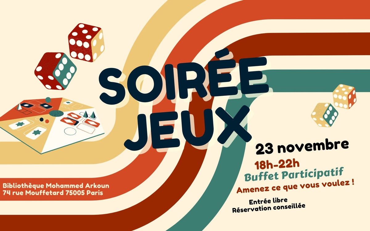 Soirée jeux de société Bibliothèque Mohammed Arkoun Paris