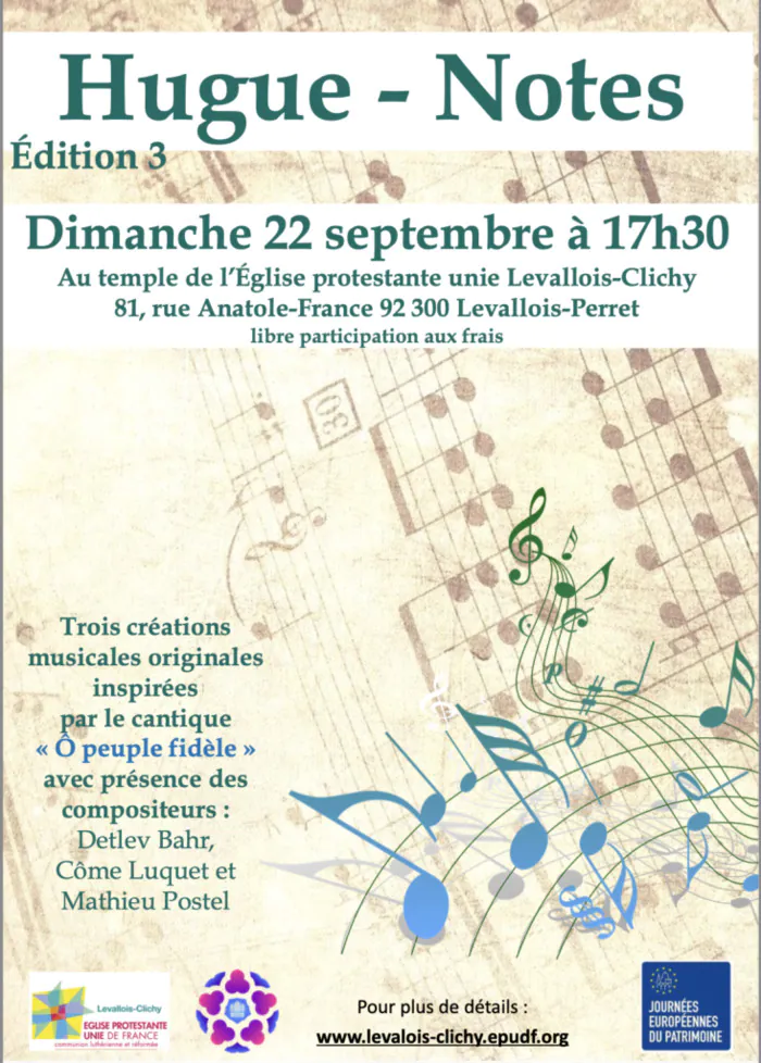 Concert Hugues-Notes Temple protestant de la « Petite Étoile » Levallois-Perret