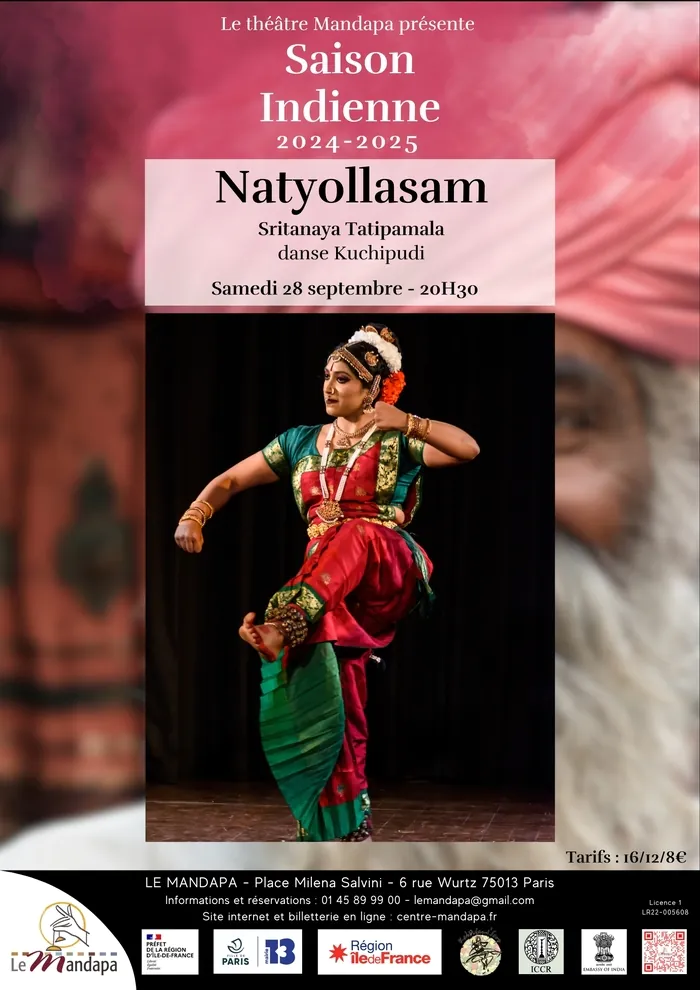 Natyollasam - Danse indienne Kuchipudi Théâtre Mandapa Paris