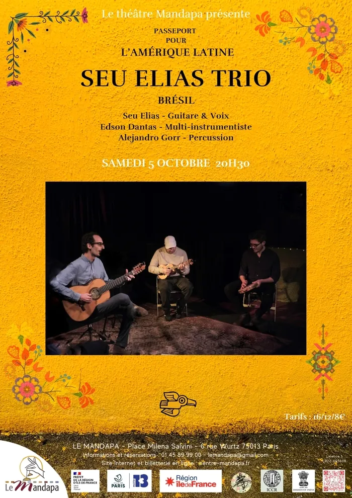 Seu Elias trio - Musique brésilienne Théâtre Mandapa Paris