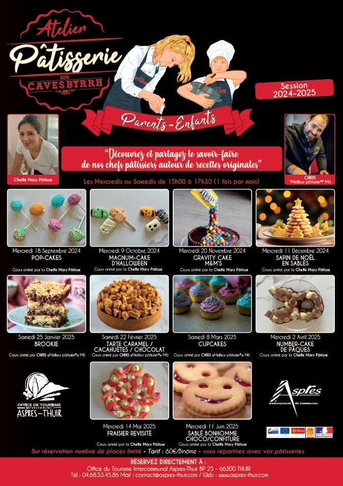 ATELIER PATISSERIE PARENT-ENFANT AUX CAVES BYRRH SAISON 2024-2025