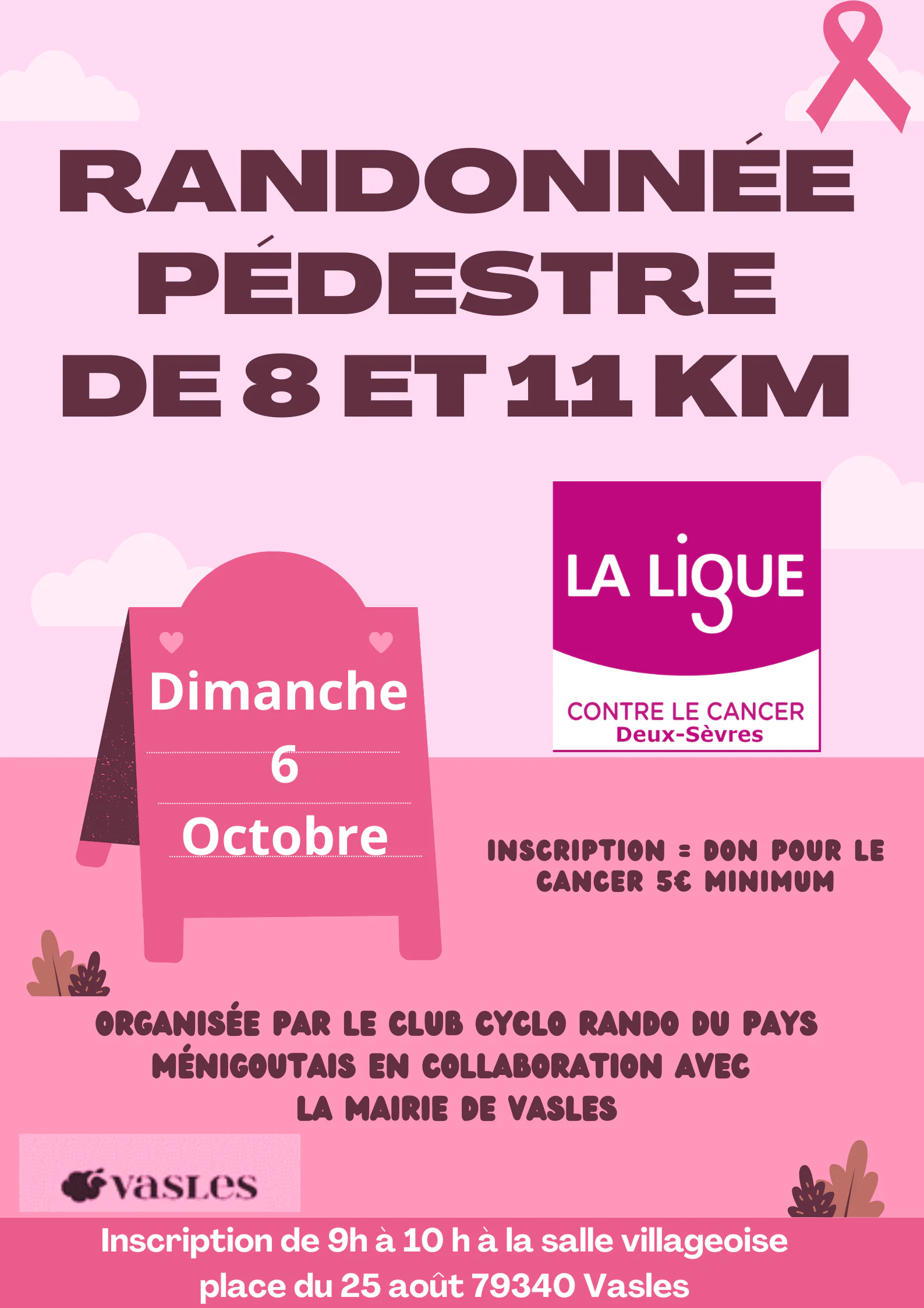 Octobre rose  randonnées pédestres au profit de la lutte contre le cancer du sein