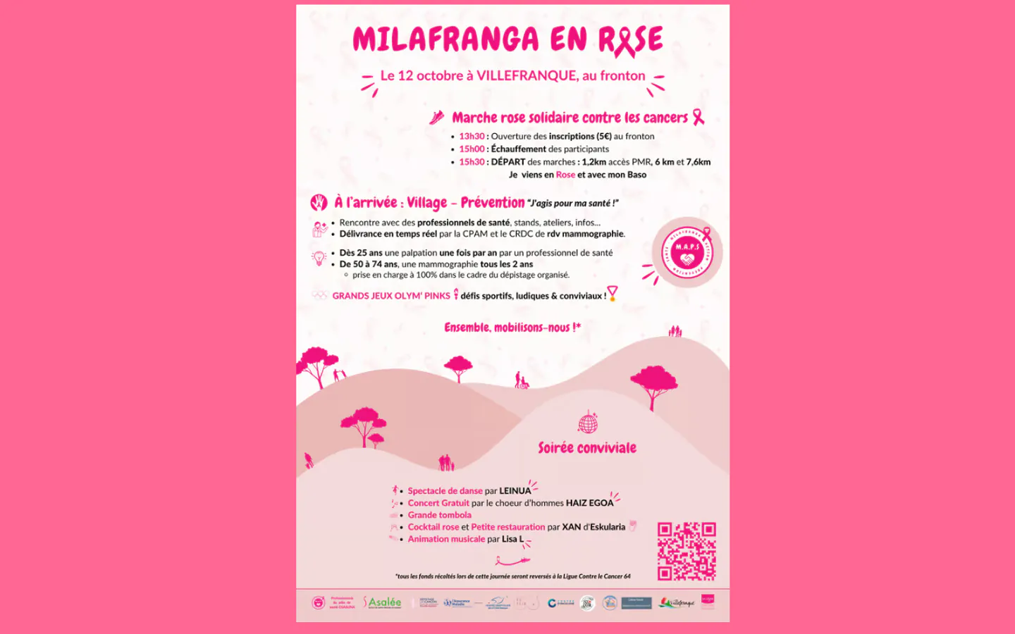 Octobre rose marche Milafranga en rose