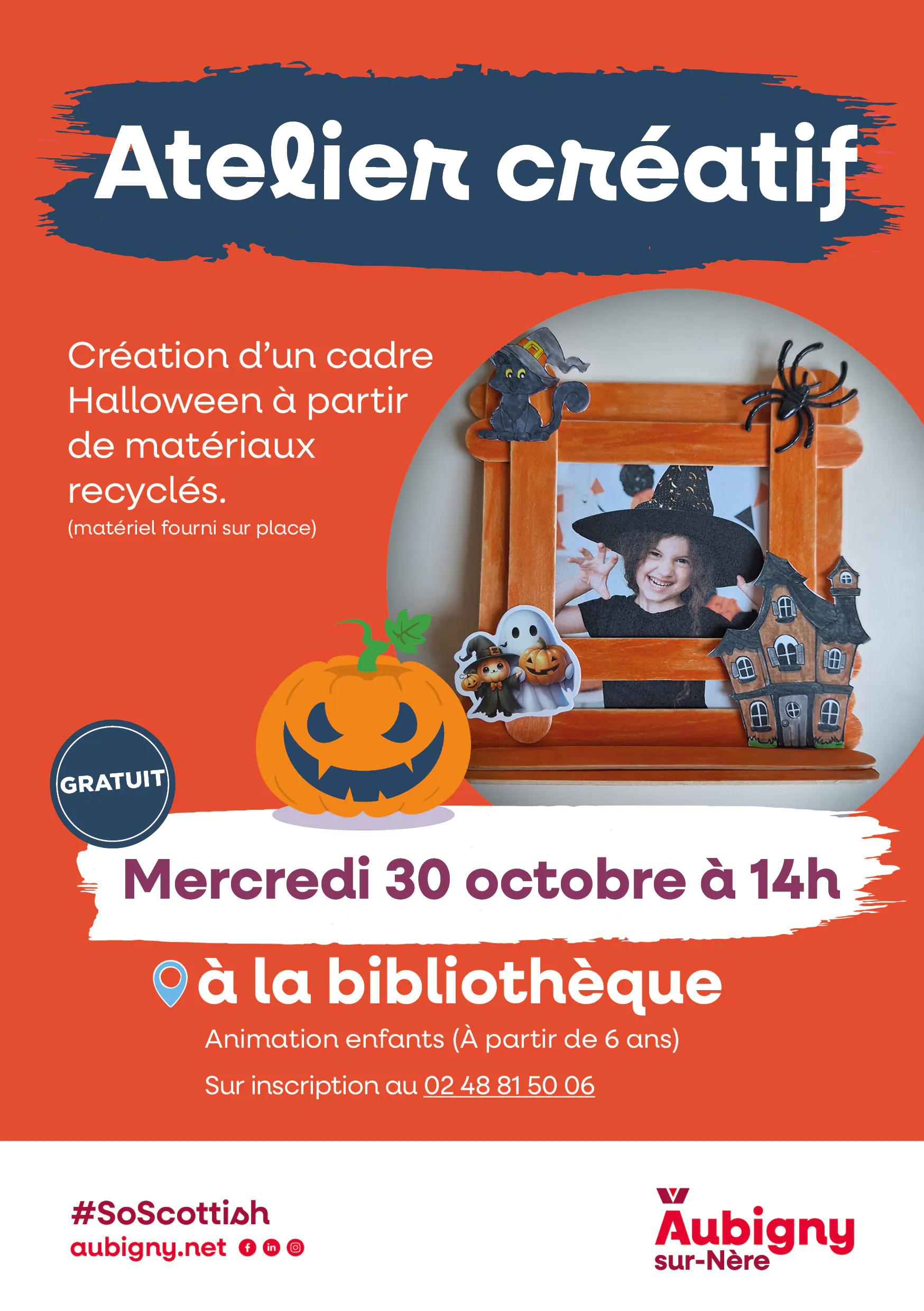 Atelier créatif (pour enfant) création d’un cadre Halloween